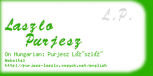 laszlo purjesz business card